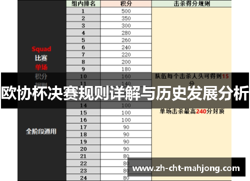 欧协杯决赛规则详解与历史发展分析